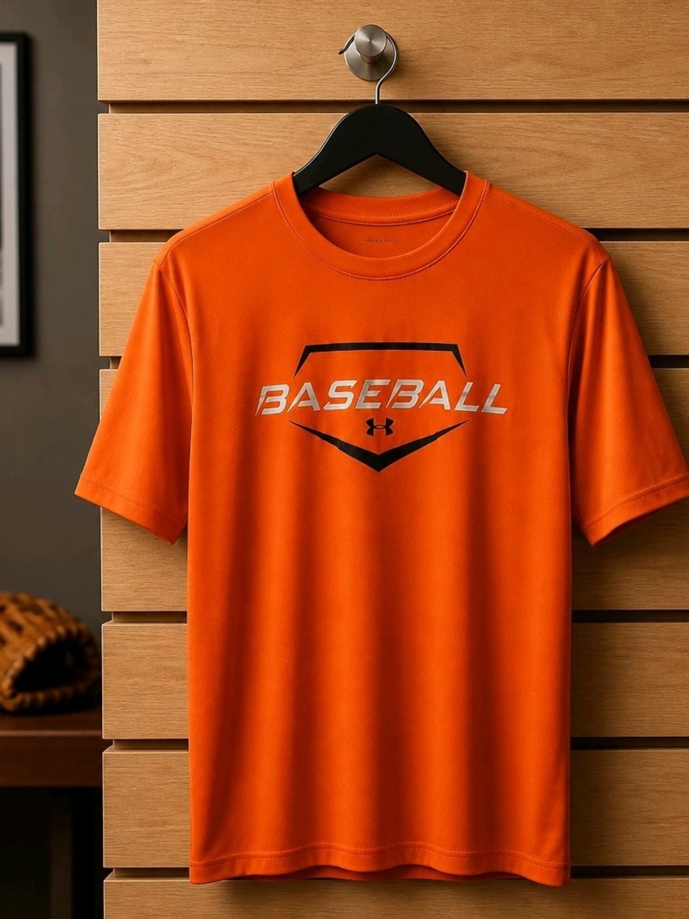 Under Armour Orange Short-Sleeve Baseball Graphic Tee